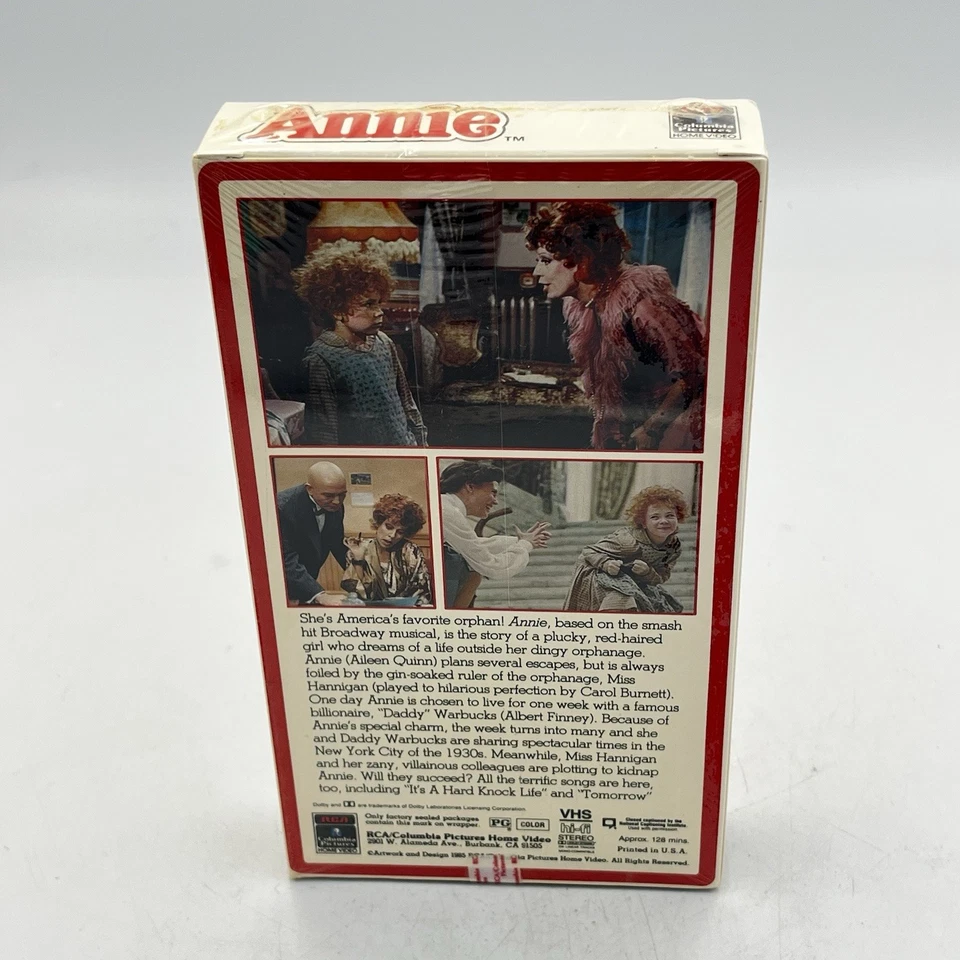 Annie Sealed VHS Tape 1985 RCA Columbia Watermarks Aileen Quinn Carol Burnett - Image 3 of 4