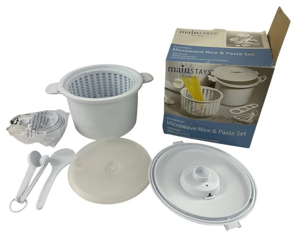 mainSTAYS Home MiracleWare Microwave Rice & Pasta Set Steamed Vegetables Healthy