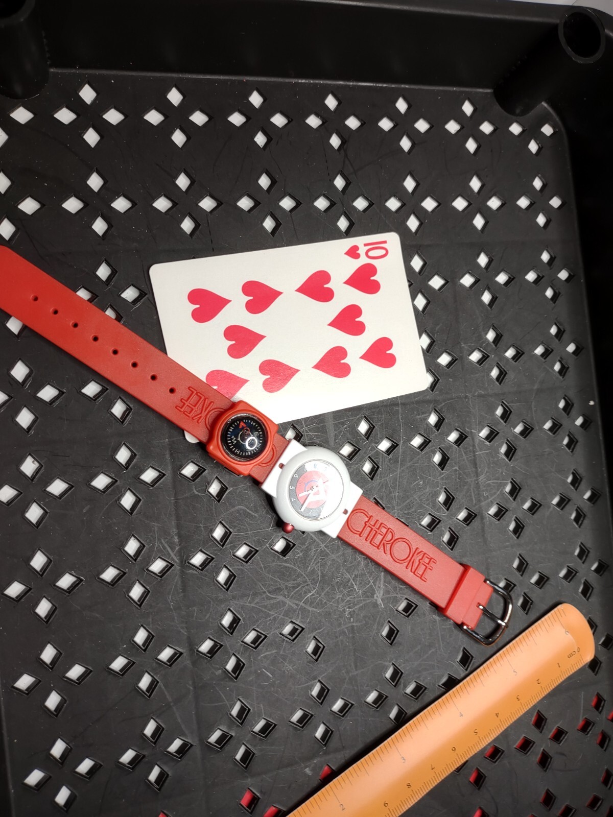 Untested Red Cherokee Compass Watch - image 9