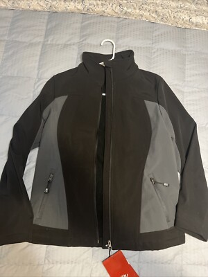 CB Sports Jacket Women's XL Black/Gray Fleece Lined Full Zip New With Tags  Warm - Main Image