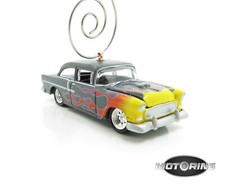 1955 '55 Chevy Sedan Grey Gray Car Rare Custom Christmas Tree Ornament Diecast