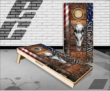Deer Camo Out There Flag Cornhole Boards Bean Bag Toss Game