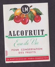 Ancienne étiquette Alcool  France  BN15433 Eau de vie Fruit 
