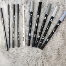 Tombow ABT Duel 5 Gray Colors & 5 PrismaColor Sketching Pencils 10 Art Items