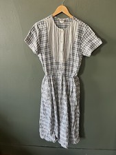 Vintage L.L. Bean Dress Womens 14 Blue Button Up Maxi Chambray Pockets Cottage