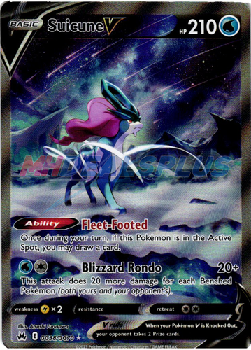 NM Pokemon Crown Zenith Suicune V Galarian Gallery GG38 Full Art GG38 