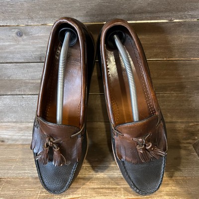 Mens Allen Edmonds Nashua Black Leather Tassel‎ Kilt Shoes Loafers Size 11.5 D Mens Allen Edmonds Nashua Black Leather Tassel Kilt Shoes  main image 4
