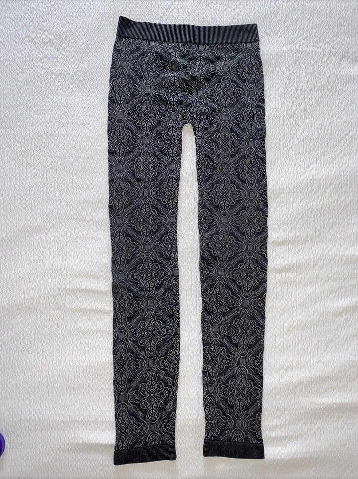 Leggings sin pies Arden B M/L Jacquard negros A D gris nailon spandex esculpir Foto 2 de 4