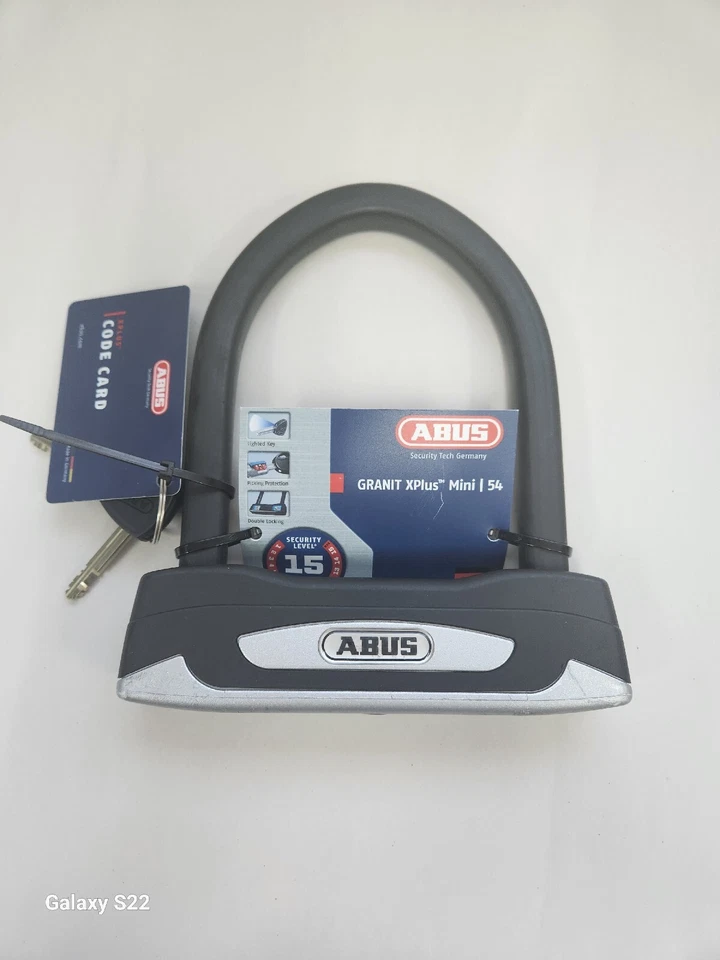 ABUS Lighted Key Maximum Security U-Lock Granit X-Plus 54 Mini with Code Card - Image 2 of 4