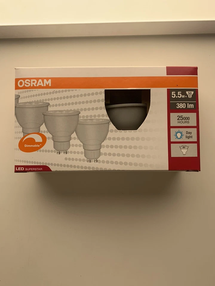 5 X 4 Pack (20 Globes) Osram LED Superstar GU10. 5.5W 380Im Daylight Downlight. - Image 4 of 4
