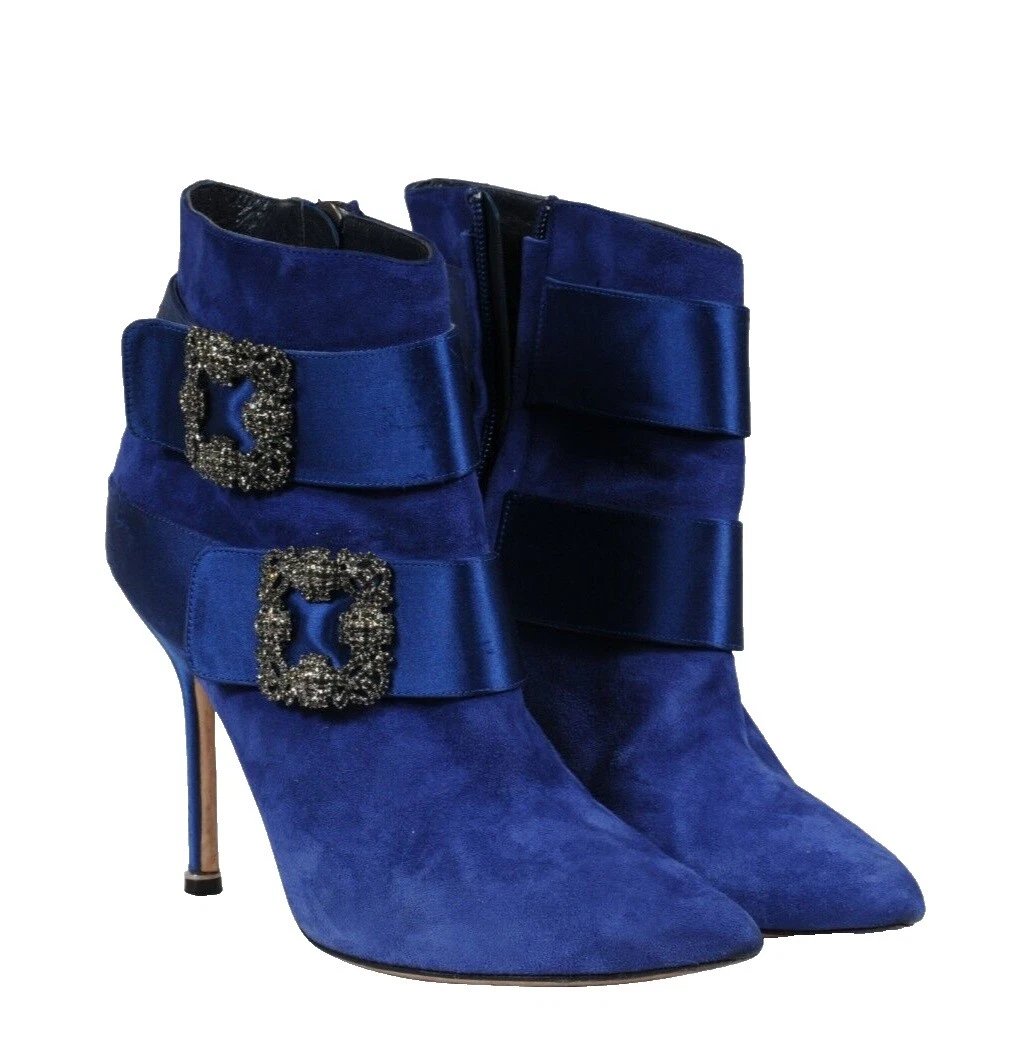 Женские замшевые сапоги Manolo Blahnik