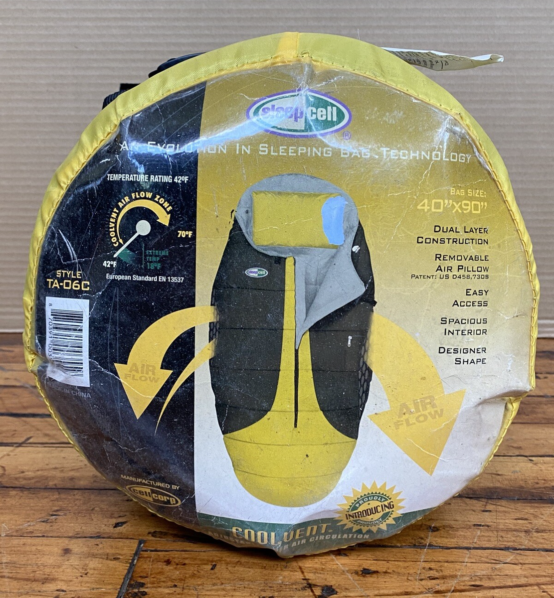 TRAVELITE 320 寝袋 Sleepcell Coolvent Adjustable Yellow Sleeping Bag 40