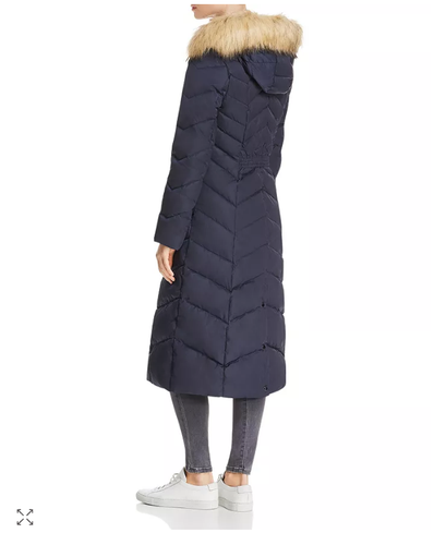T TAHARI JACQUELINE FAUX FUR TRIM MAXI 