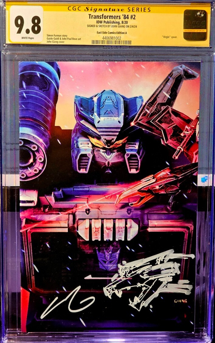 TRANSFORMERS 84 2 VIRGIN Soundwave CGC 9.8 GIANG signed & Ravage