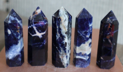 SODALITE POINT BUNDLE (5) POINTS INCLUDED 223 GRAMS