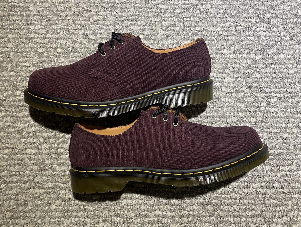Dr Martens Mens 1461 Duchess Corduroy Oxblood Oxford Shoes Size 9