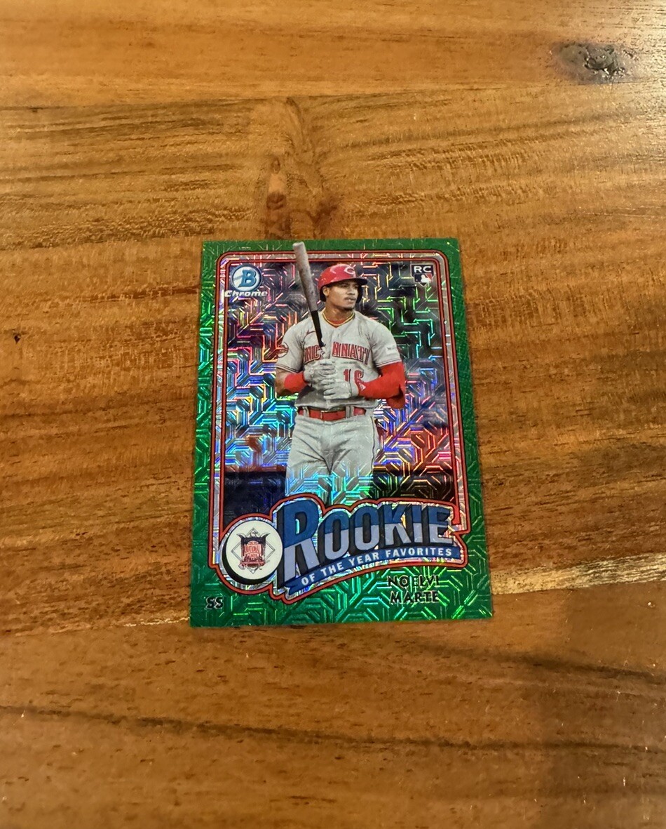 Noelvi Marte 2024 Bowman Chrome Rookie Favorites Green Mojo Refractor /99 NRMT+
