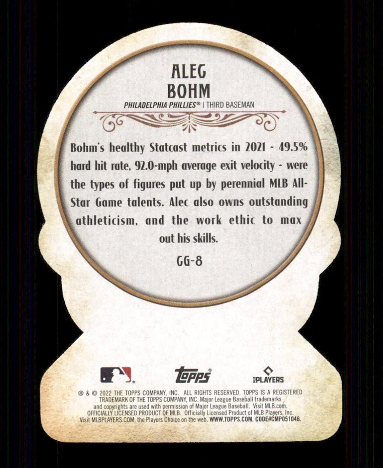 2022 Topps Gypsy Queen Crystal Gazing Die Cuts #CG8 Alec Bohm - Image 2 of 2