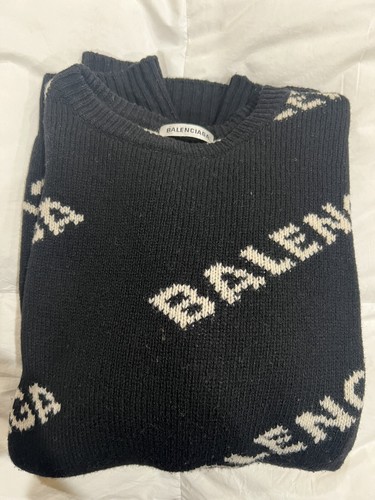 Balenciaga Pullover Allover weiß Logo Damen Größe M - Bild 6 von 6