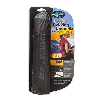 BLACK Lightweight Durable Trekking Hiking Camping Portable Umbrella