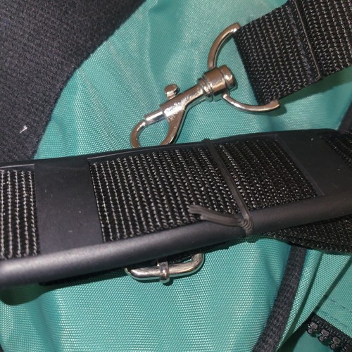 Vintage Lands' End Lighthouse Nylon Carry On Bag Travel Luggage Suitcase Teal - Picture 20 of 20