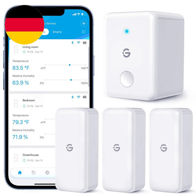 Goveelife WLAN Hygrometer Thermometer Innen 3 Pack, Smart Temperatur Und Luftfeu
