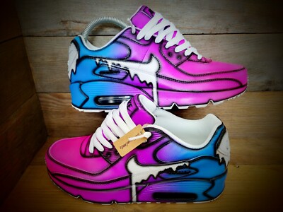 Nike Air Max 90/Custom Painted/NeonPinkWhite/Essential/ID/Force