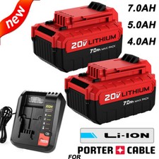 2X for PORTER CABLE 8.0Ah 20 Volt Max Li-Ion Battery PCC680L PCC685L / Charger