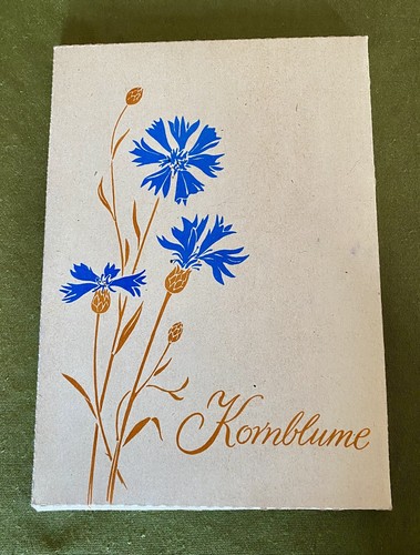 Briefpapier DDR Kornblume 4 Karten, 8 Bogen, 12 Umschläge, VEB BERPAFLEX