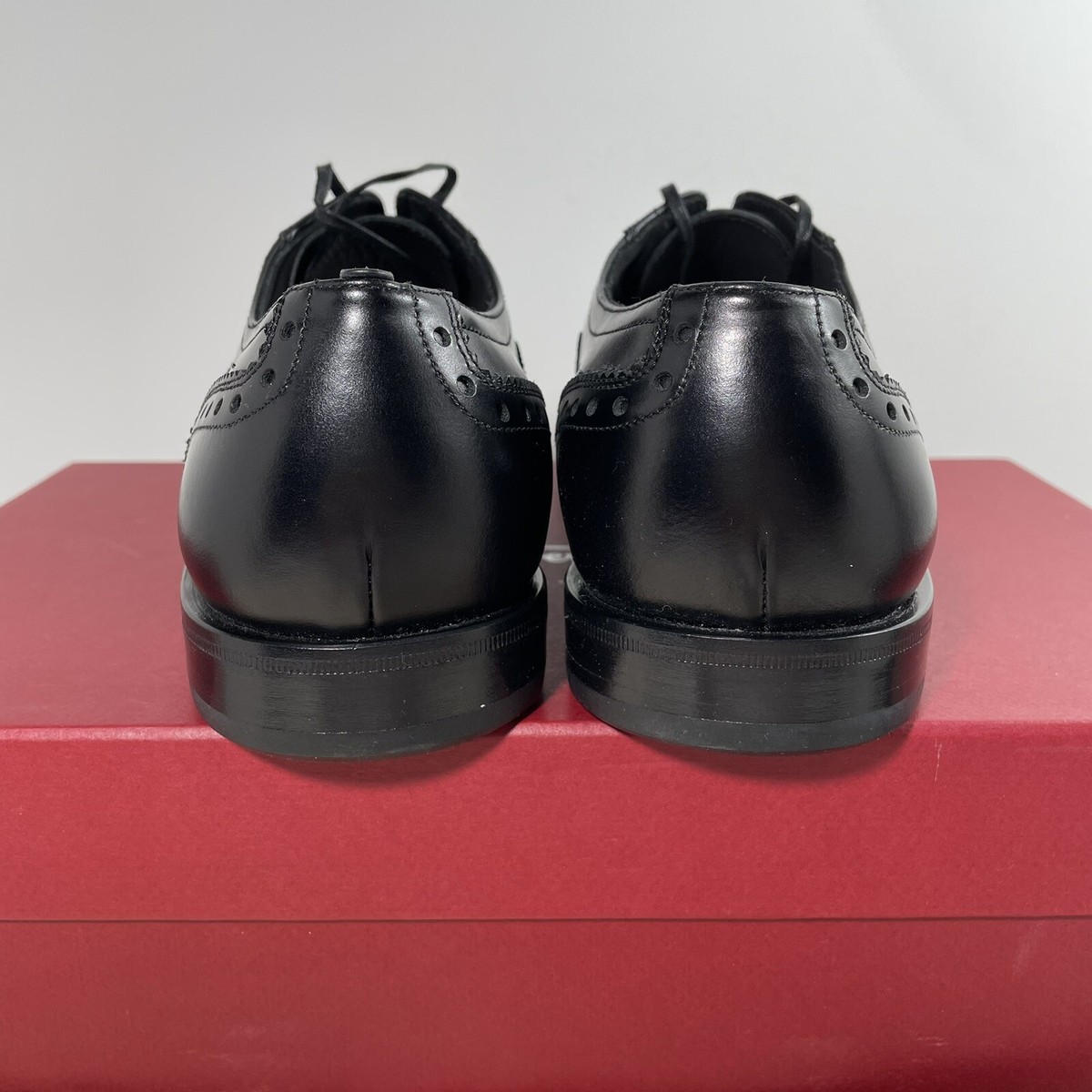 Salvatore Ferragamo Mens Black Leather Wingtip Brogue Oxford Shoes 7416 7.5 EE New Salvatore Ferragamo Mens Wingtip Oxford Brogues Size 7.5  main image 4