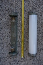 Coppia vecchie Lampade da parete Bauhaus vetro tubolare cilindrico