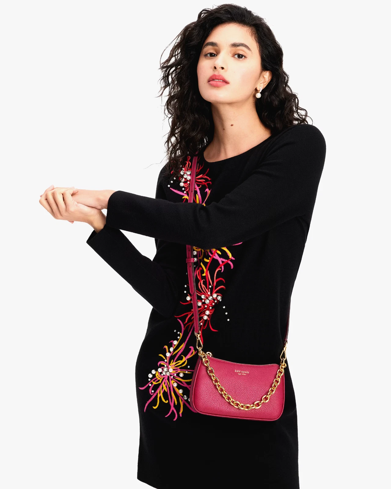 Nuova Kate Spade Jolie piccola convertibile tracolla rosa rinascimentale con sacchetto antipolvere