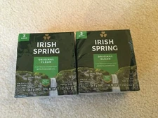 NEW (2-pk) Irish Spring Original Clean Deodorant Bar Soap 3 ct ea (total 6 bars)