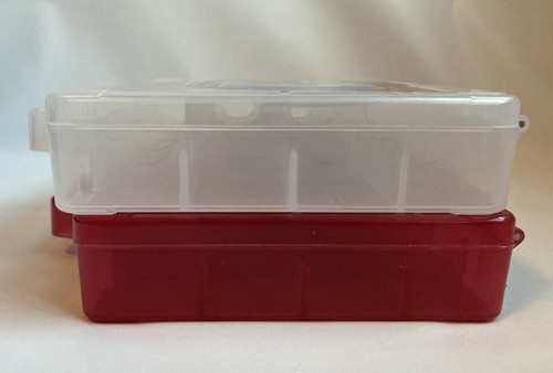 Lot 2 Bakugan Battle Brawlers Storage Carrying Case -each holds 24 Clear, Red - Picture 6 of 7