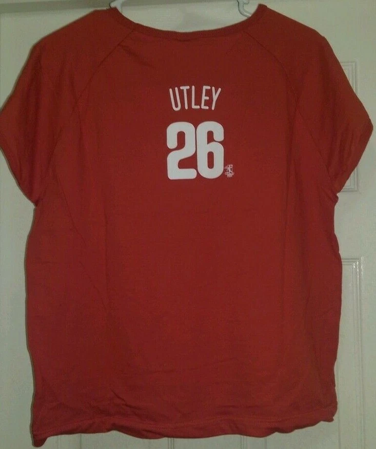 Majestic Womens Shirt Top Blouse Size XL X Large Red Phillies 26 Utley - Image 3 of 3
