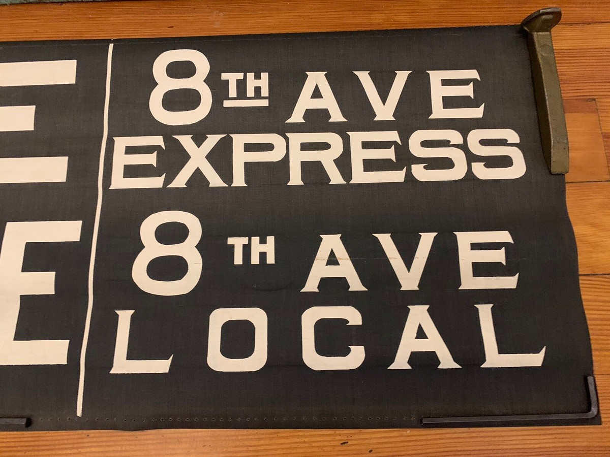 VINTAGE NY NYC SUBWAY ROLL SIGN R1/9 COLLECTIBLE E EE 8TH