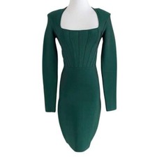 GUESS BY MARCIANO FOREST GREEN BODYCON MINI DRESS - XS