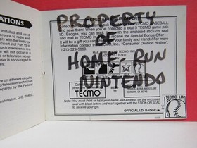 TECMO BASEBALL Instruction Manual   No Game   NES Nintendo