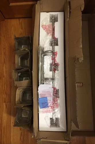 Quoizel Nicholas 5 Light Bath, Brushed Nickel/Clear NLC8605BN - Read Description - Picture 4 of 16