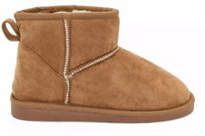 LADIES WOMENS FLAT WARM WINTER FAUX FUR LINED SNUGG ANKLE SHOES BOOTS SIZE 3-8