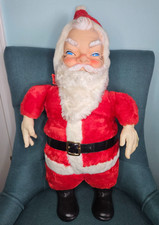 Vtg 1950s My Toy Santa Claus Christmas Plush 23" Size Rushton Style Rubber Face