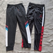 2 Jordan Joggers Youth Boys Sz Small 8-10 Black Jumpman Athletic Sweatpants