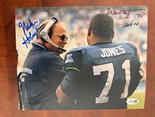 Walter Jones & Mike Holmgren signed SEATTLE SEAHAWKS 8 X 10 photo  HOF   JSA COA
