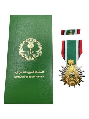 Post WW2 1990-91 Golfkrieg Kuwait Befreiungsmedaille, Medaillenbarren & Box