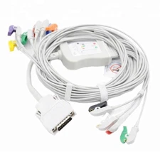 Mortara ELI 100 ECG EKG cable15 Pins 10leads Pinch end Compatible