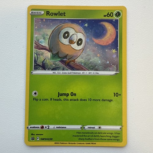 Pokémon TCG Rowlet SWSH Black Star Promos SWSH220 Holo Promo