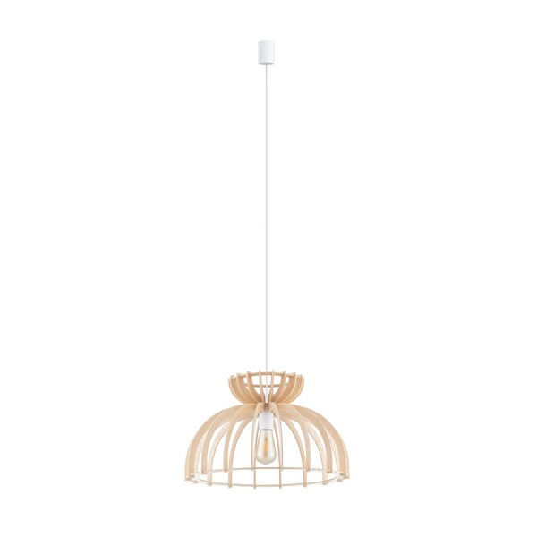 HäNgelampe HäNgeleuchte Esstisch E27 Ø 48 Cm H: Max. 160 Cm Verstellbar Holz-image