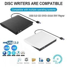 External Disc Player USB 3.0 CD DVD Slim Drive Burner Writer For Laptop PC Mac