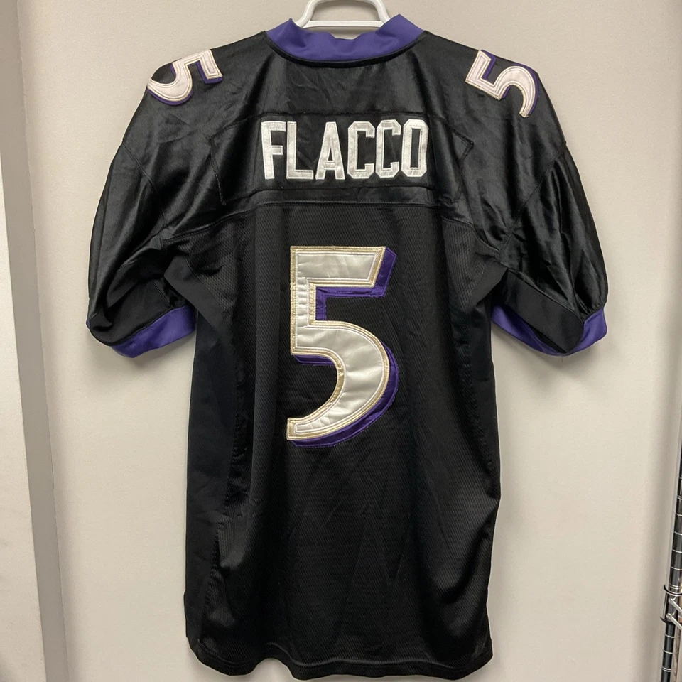 Camiseta de fútbol Joe Flacco Baltimore Ravens Reebok #5 para hombre 50 Foto 4 de 4