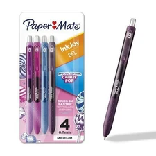 Paper Mate Candy Pop InkJoy Gel Pens Asst Colors 0.7mm Tip 4/Pk Office School